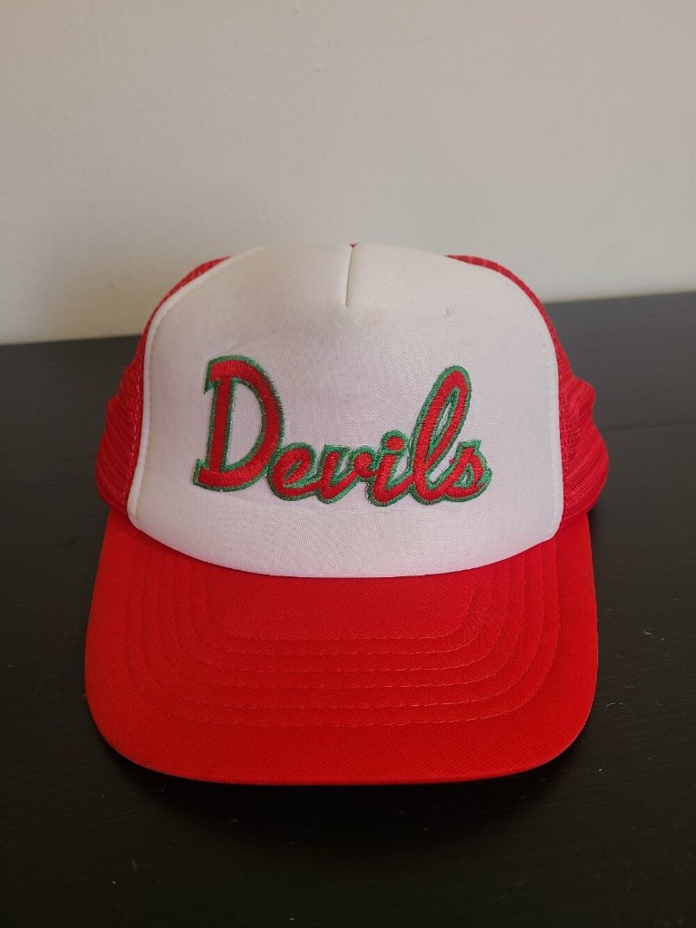 Vintage New Jersey Devils Snapback Hat NHL 90's Universal Foam Mesh